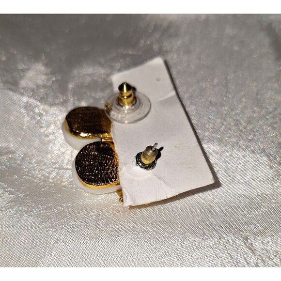 Avon Vintage Women's Earrings Pear Shaped Pierced Glass Pearl Elegant Gold Tone - Picture 5 of 7